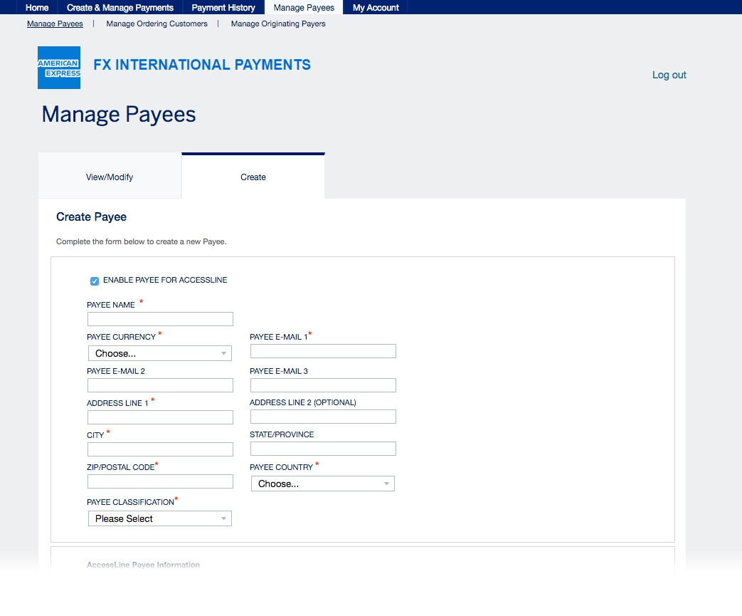 Creating Payees And Payments With AccessLine