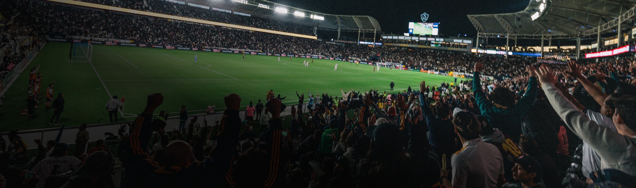 A crowd view of a LA Galaxy game