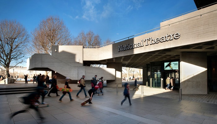 The entrance to the National Theatre in London's South Bank