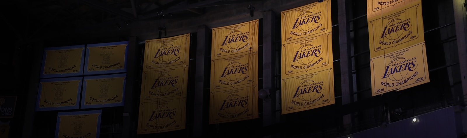 Lakers championship flags