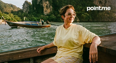 woman on a boat in Thailand