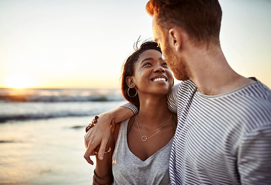 couple outside on beach 