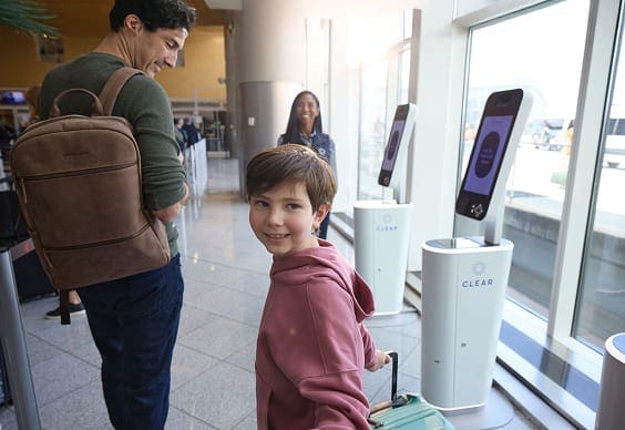 Family in CLEAR Plus security line