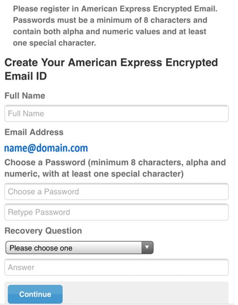 american express encrypted email account verification