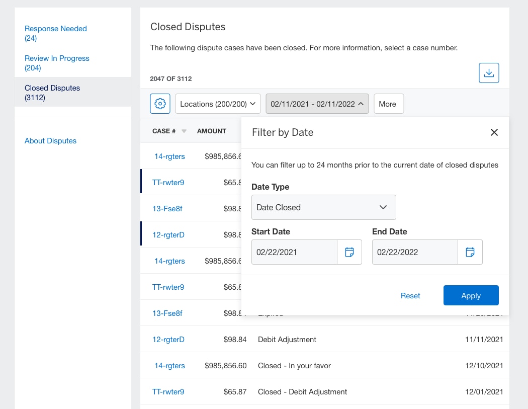 Reviewing Closed Disputes American Express