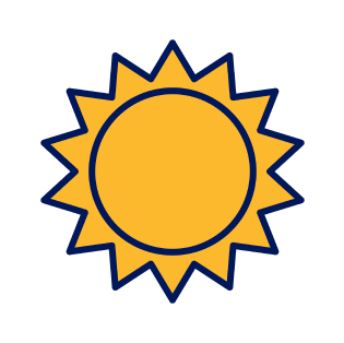 Sticker illustration of a sun