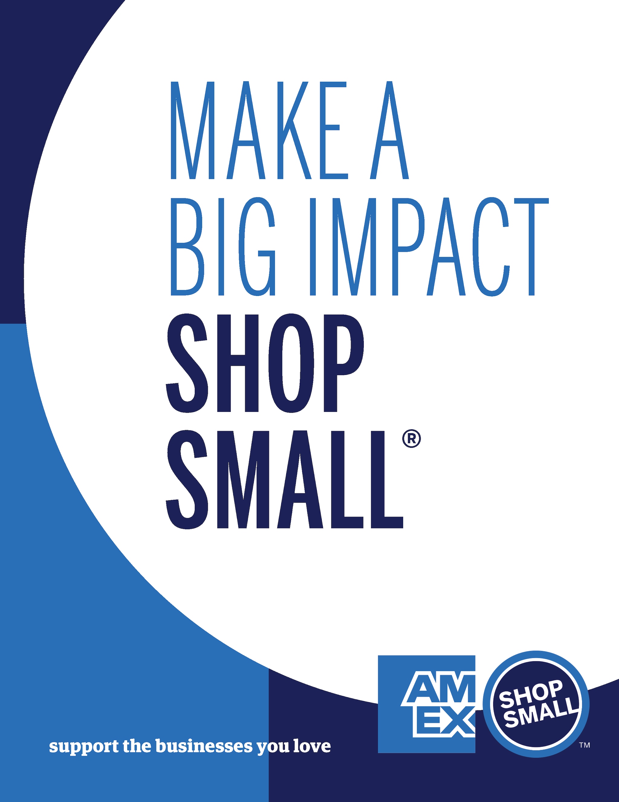 Thumbnail of printable poster that says "Make a big impact. Shop Small" and includes the Shop Small with Amex logo