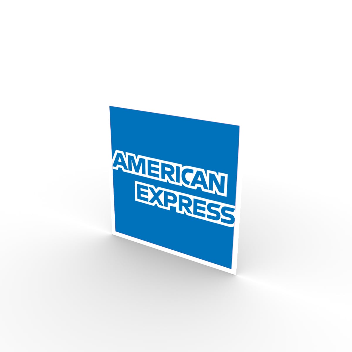 Graphic Of Blue Window Decal That Reads American Express