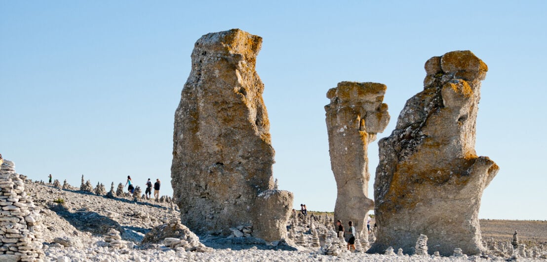Riesige Kalksteinformationen auf Gotland.