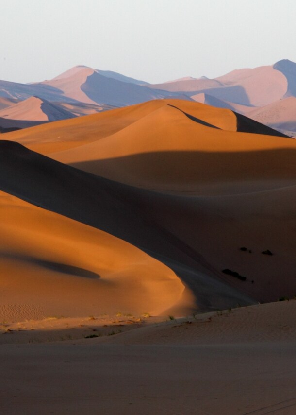 Panoramaaufnahme von Dünen in der Wüste Gobi.