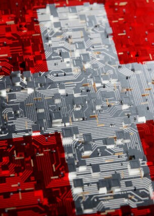 Ein 3D-Rendering der Schweizer Nationalflagge