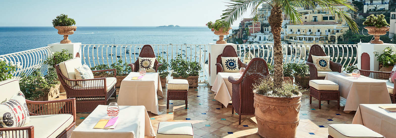 Premium Photo  Mediterranean cafe on terrace with beautiful sea